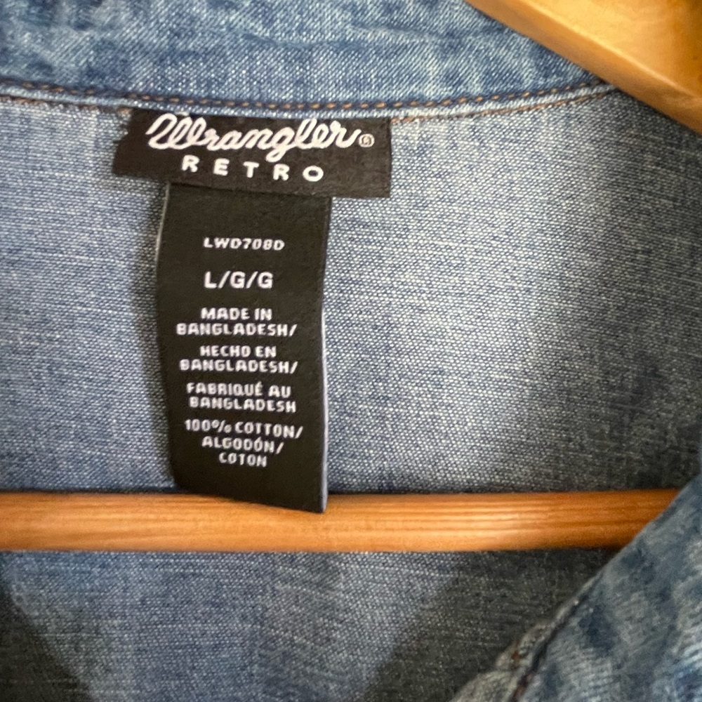 Wrangler denim button up dress L NWT - Picture 5 of 7